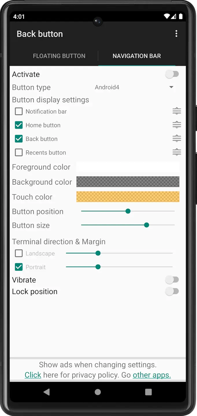 Screenshot Back Button APK v2.07 untuk Navigasi Lebih Mudah