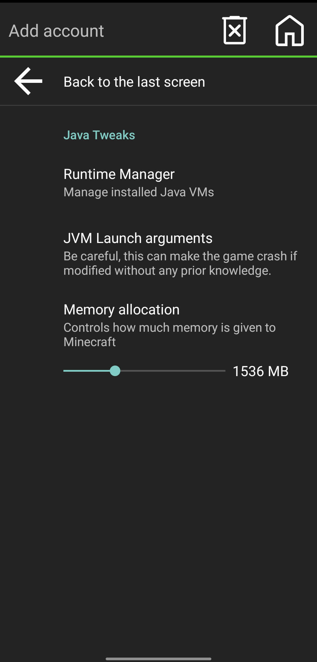 Screenshot PojavLauncher APK untuk Minecraft Java Edition di Android