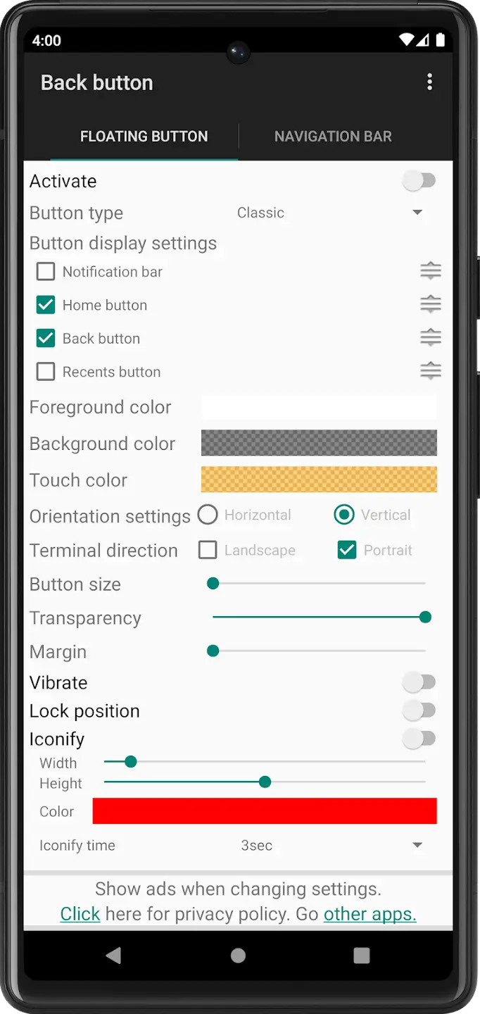 Screenshot Back Button APK v2.07 untuk Navigasi Lebih Mudah