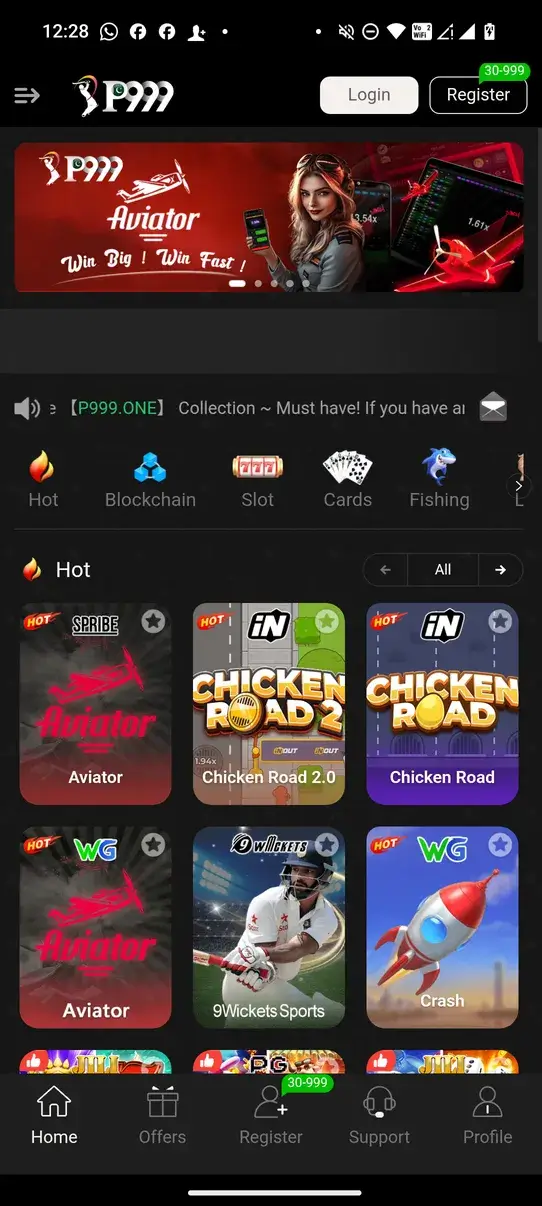 Screenshot P999 APK: Game Online Casino dengan Slot, Kartu, dan Live Casino