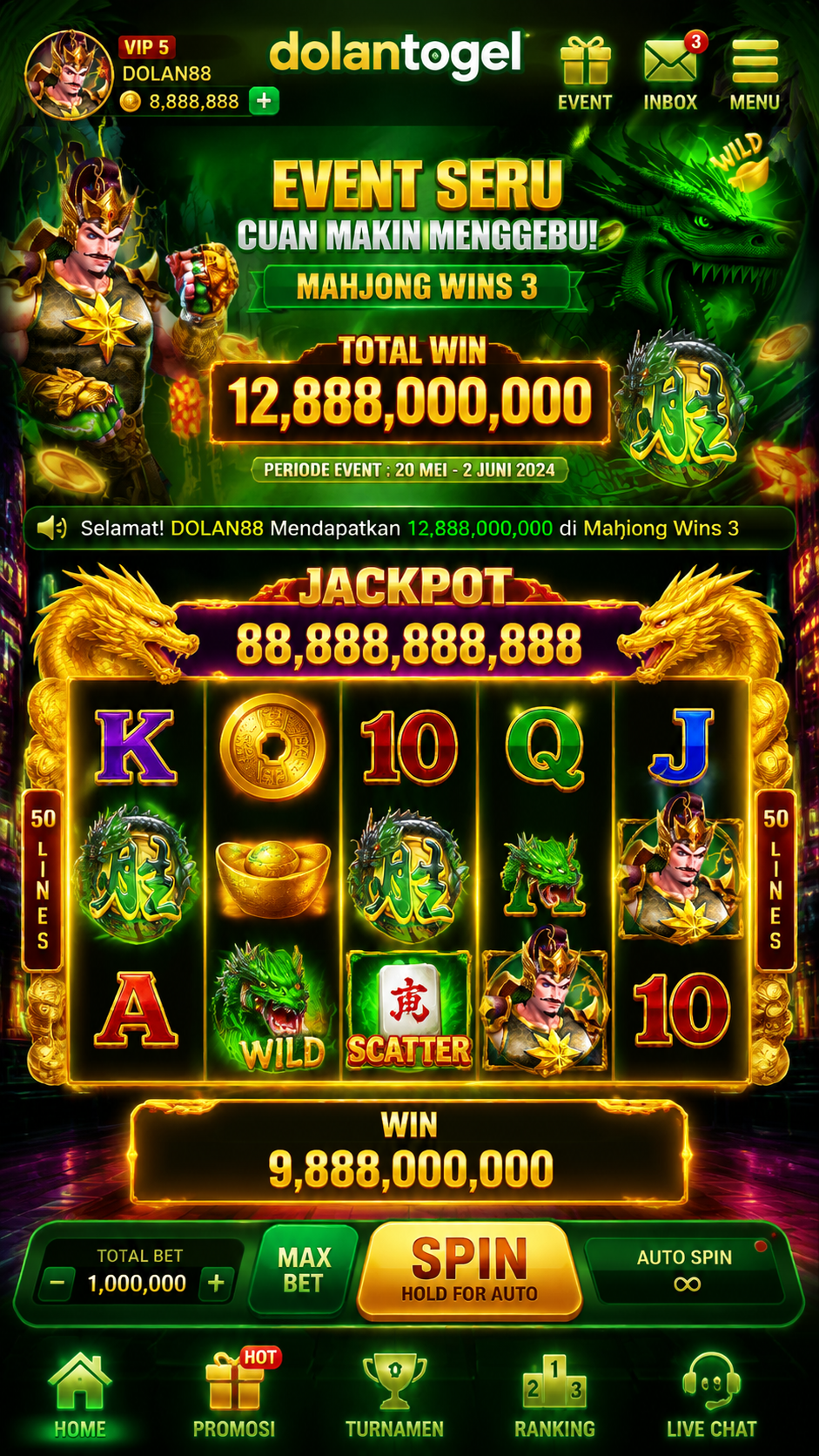 Screenshot Dolantogel APK – Game Slot Online Seru dan Praktis