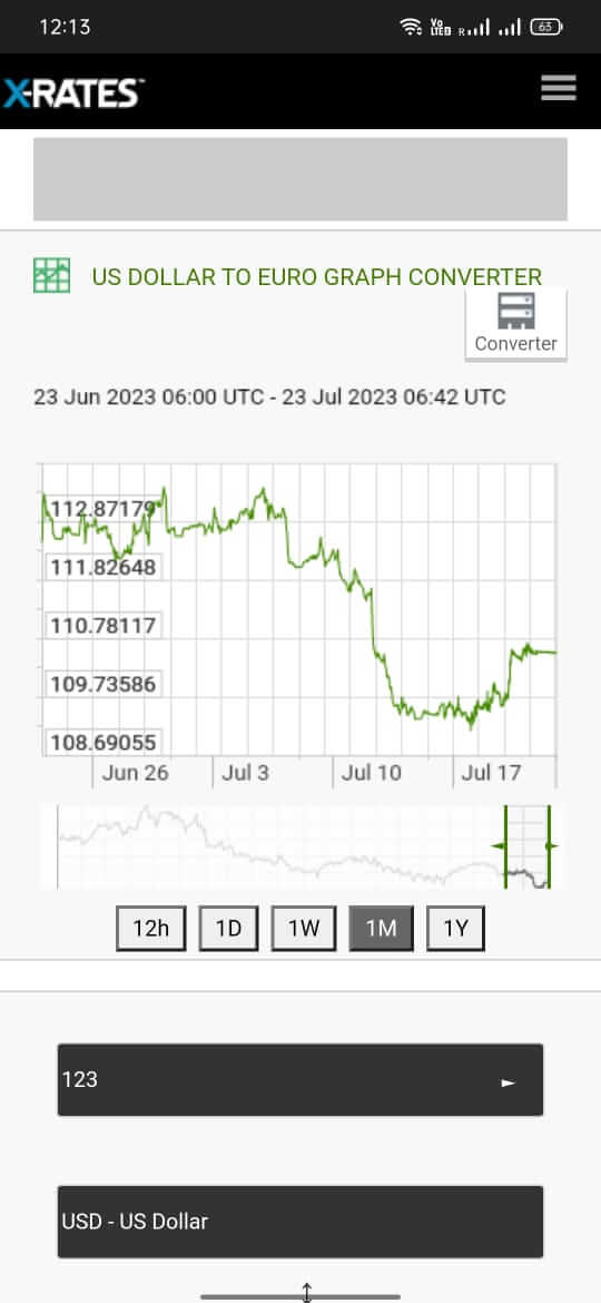 Screenshot XRates APK v1.6 - Kalkulator Kurs Mata Uang dan Grafik Nilai Tukar