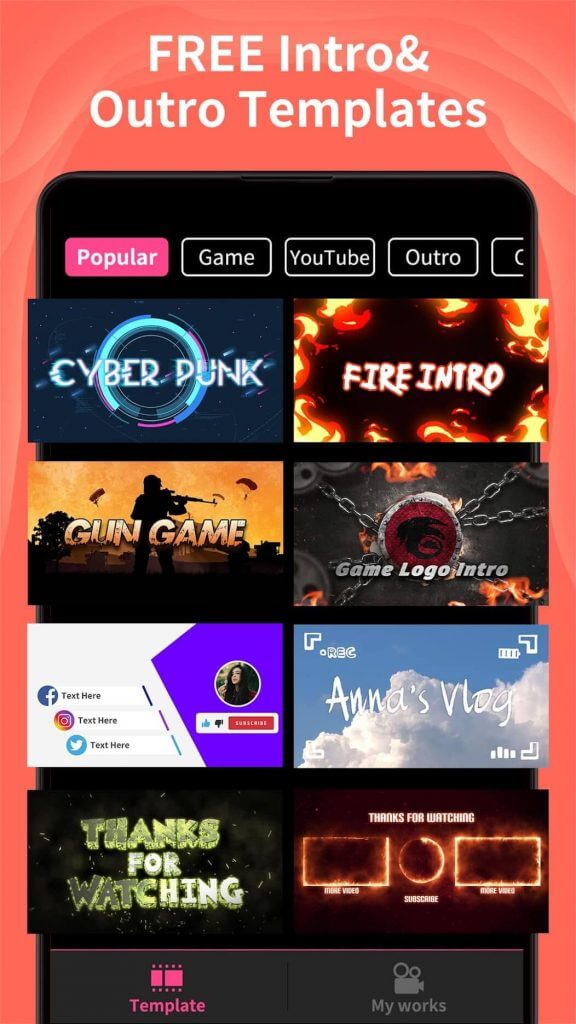 Screenshot Intro Maker APK untuk Membuat Intro Video di Android