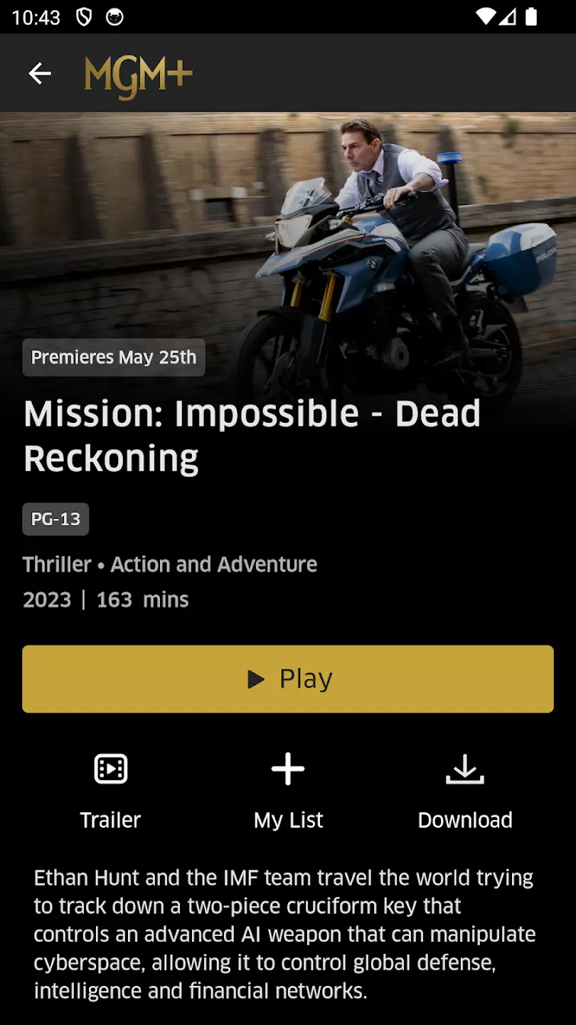 Screenshot MGM+ APK v226.0.2025226003 untuk Streaming Film dan Serial