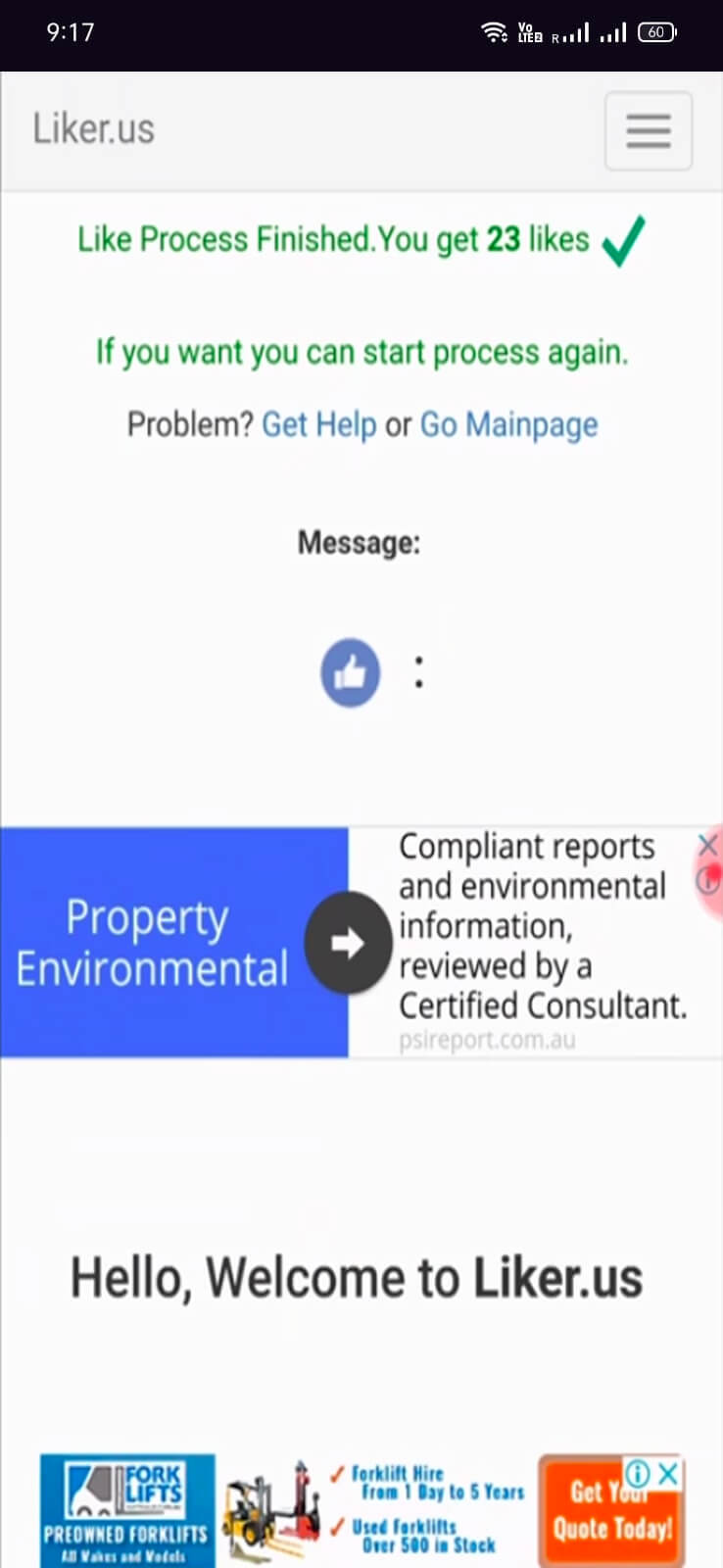 Screenshot Liker.us APK: Auto Liker Instagram dan Facebook