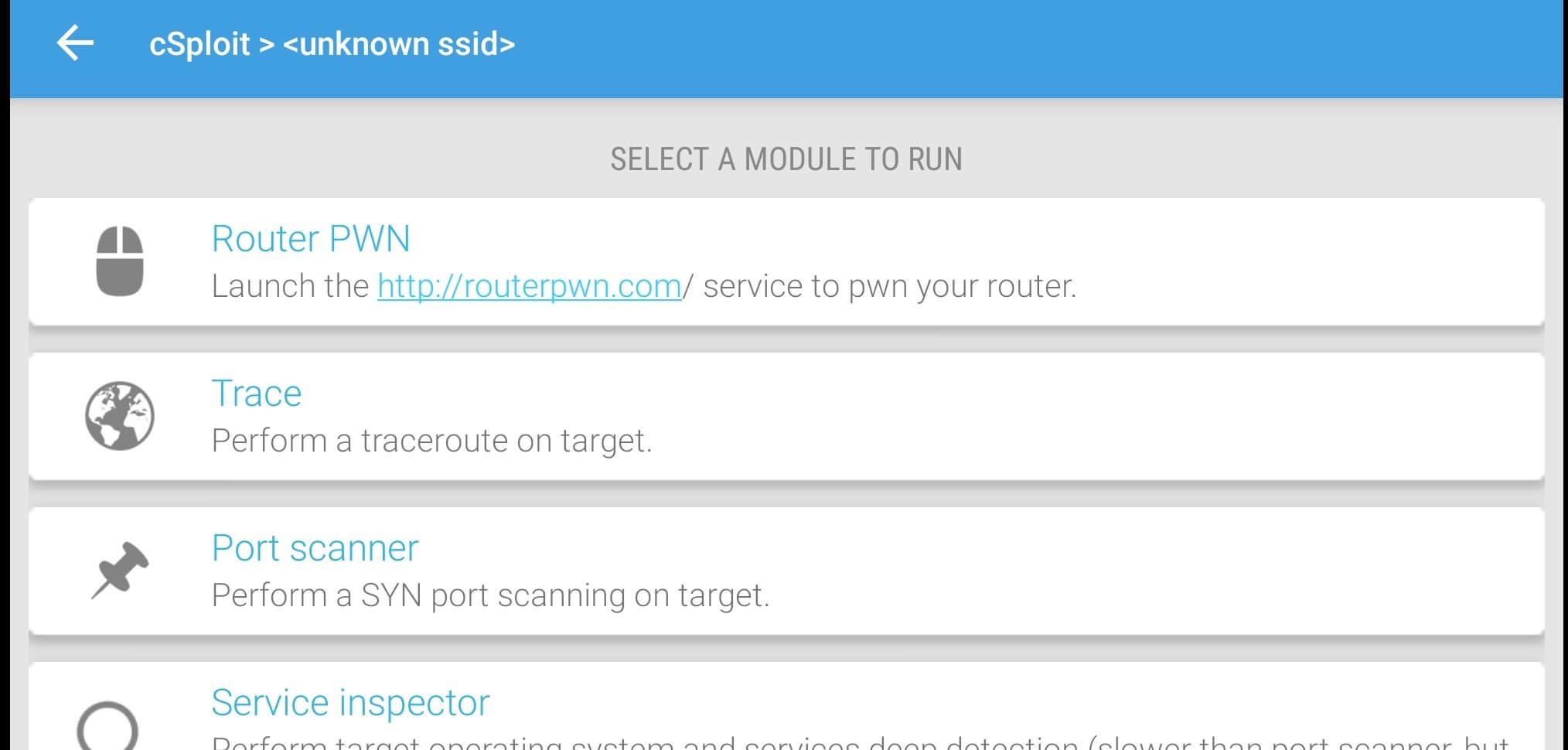 Screenshot cSploit APK v1.6.6