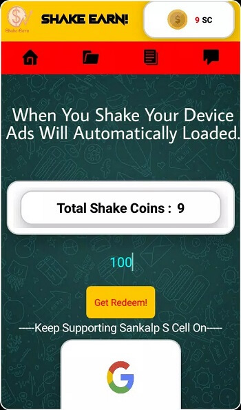 Screenshot Shake Earn APK v3.0 untuk Hadiah dan Cashback