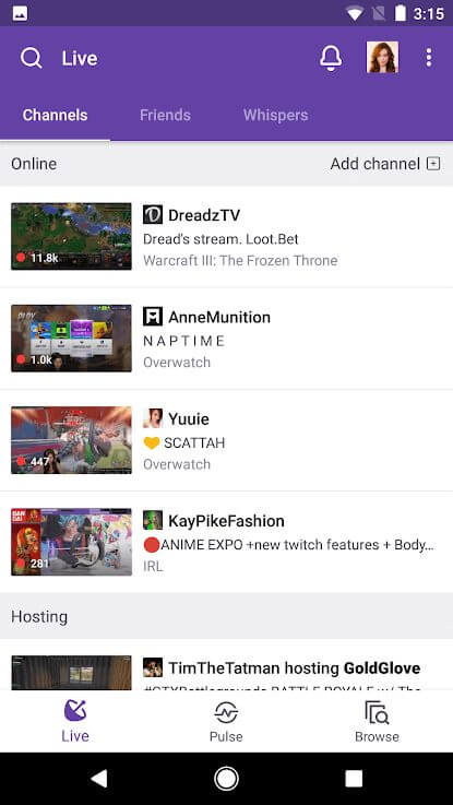 Screenshot Twitch APK (Beta) untuk Streaming Game dan Live Chat