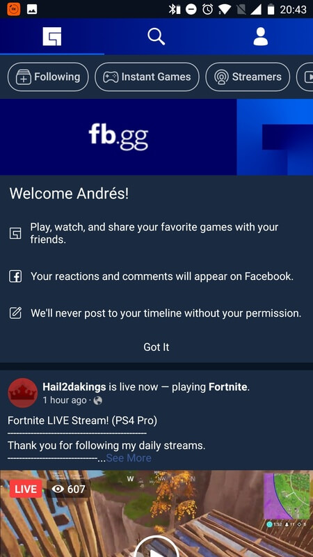 Screenshot Facebook Gaming APK