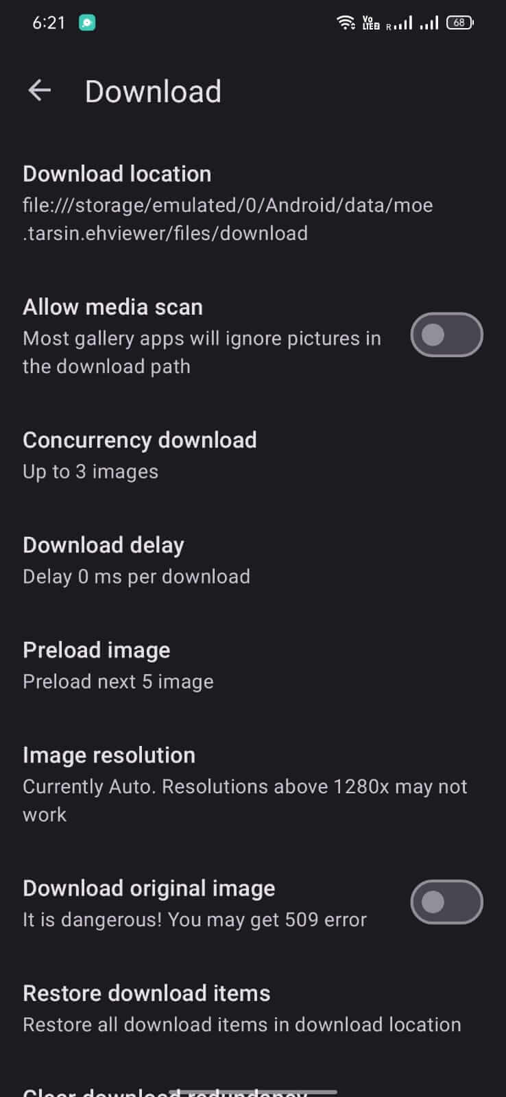 Screenshot EhViewer APK