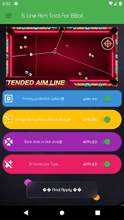 Screenshot 6 Long Line Aim Tool for 8 Ball APK