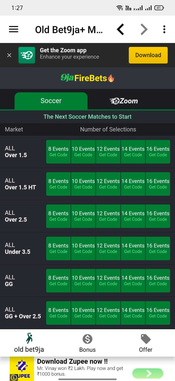 Screenshot Old Bet9ja Mobile APK v83.03.17