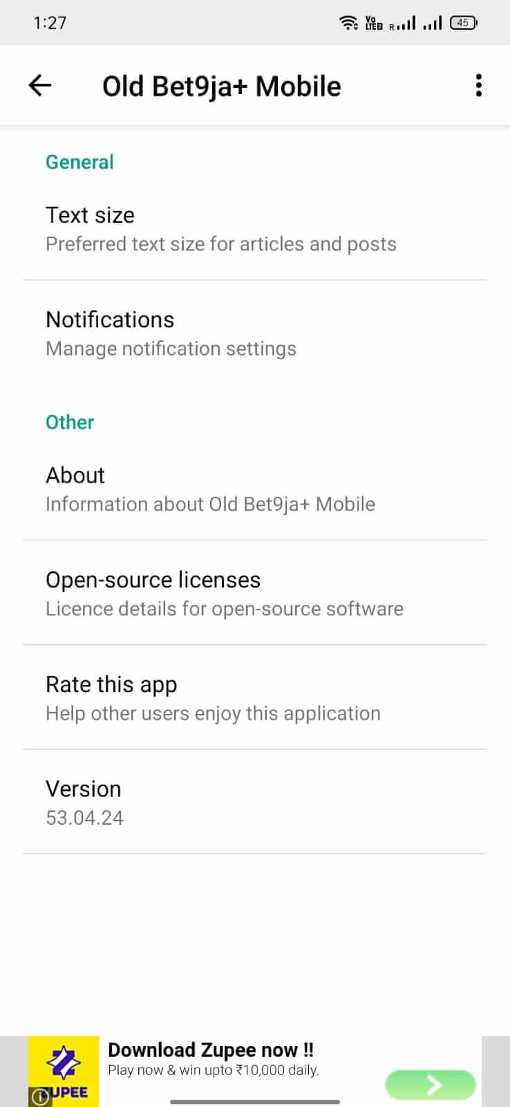 Screenshot Old Bet9ja Mobile APK v83.03.17
