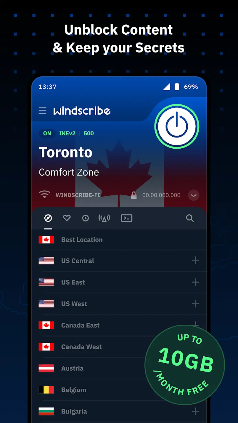 Screenshot Windscribe APK