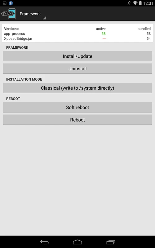Screenshot Xposed Installer APK v3.1.5