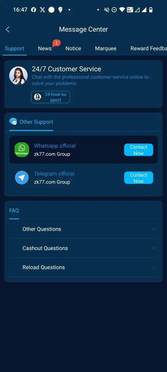 Screenshot ZK77 APK untuk Prediksi Warna dan Angka