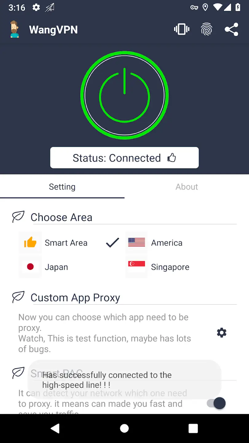 Screenshot Wang VPN APK v2.2.20