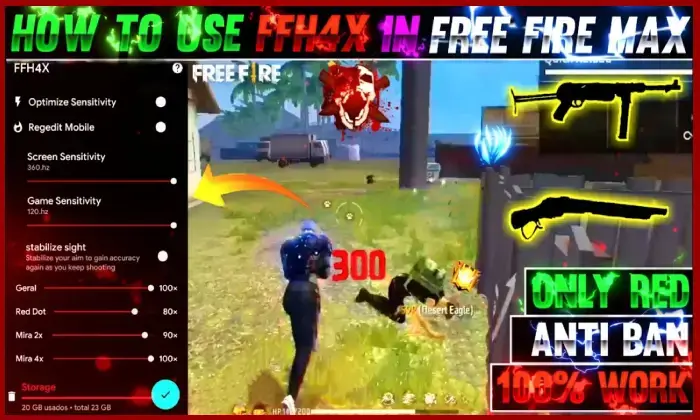 Screenshot FFh4X Injector APK v145 untuk Free Fire