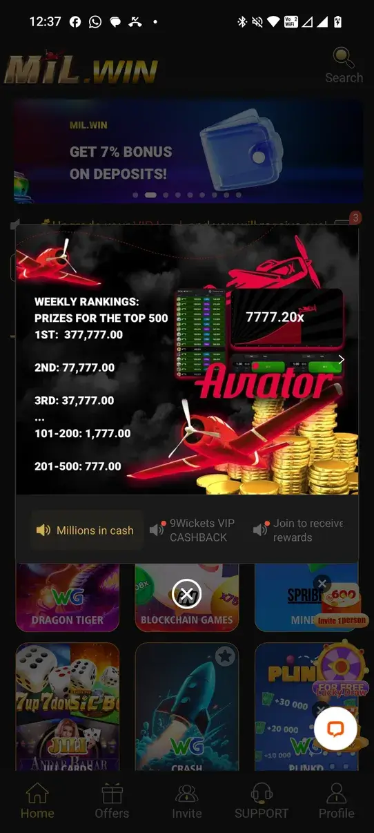 Screenshot Mil Win APK v1.1.17 untuk Android