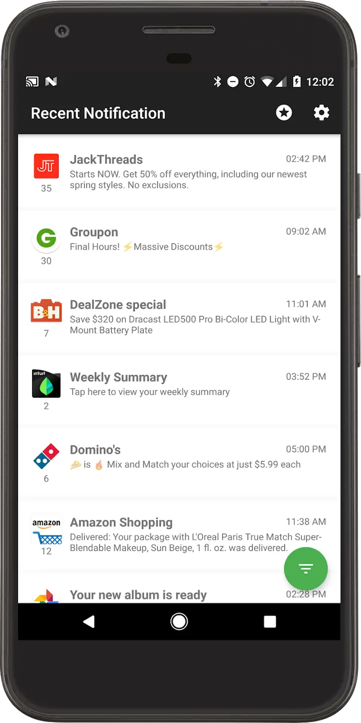 Screenshot Recent Notifications APK